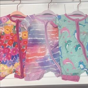 Set of 3 Little Sleepies Shorty Rompers